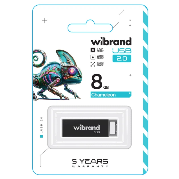 Флеш пам'ять флешка Wibrand Chameleon 8Gb USB 2.0 Black (WI2.0/CH8U6B) - Фото 2 Флеш пам'ять флешка Wibrand Chameleon 8Gb USB 2.0 Black (WI2.0/CH8U6B) - зображення 2
