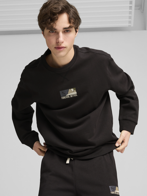 Акція на Світшот чоловічий Puma Better Sportswear Crew 68175801 XXL Чорний від Rozetka