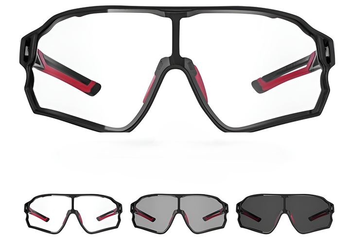 Okulary rowerowe Rockbros 10135 Black-Red (7016802868932) - obraz 2