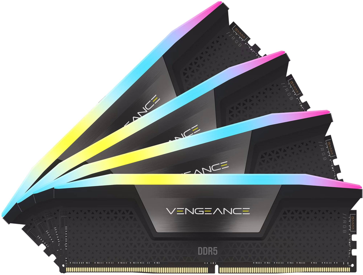 Оперативна пам'ять Corsair DDR5-5600 65536MB PC5-44800 (Kit of 4x16384) Vengeance RGB Black (CMH64GX5M4B5600C36) - зображення 1