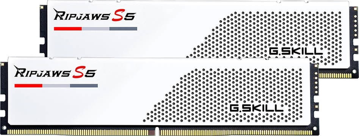 Pamięć RAM G.Skill DDR5-5600 32768MB PC5-44800 (Kit of 2x16384) Ripjaws S5 White (F5-5600J2834F16GX2-RS5W) - obraz 1