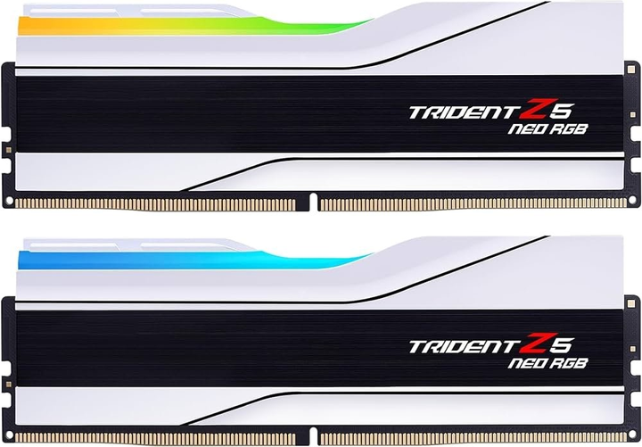 Pamięć RAM G.Skill DDR5-6400 32768MB PC5-51200 (Kit of 2x16384) Trident Z5 Neo RGB White (F5-6400J3239G16GX2-TZ5NRW) - obraz 1