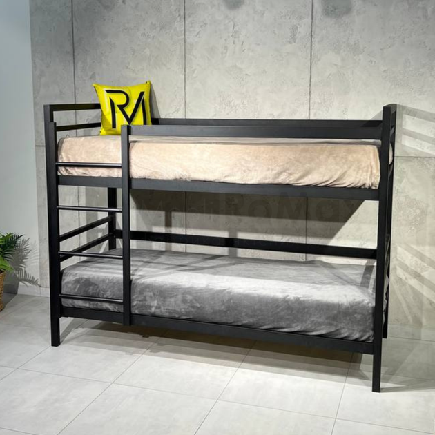 Ліжко двоярусне MebliRoMax Loft 80х190 Чорний (000089058) - зображення 2