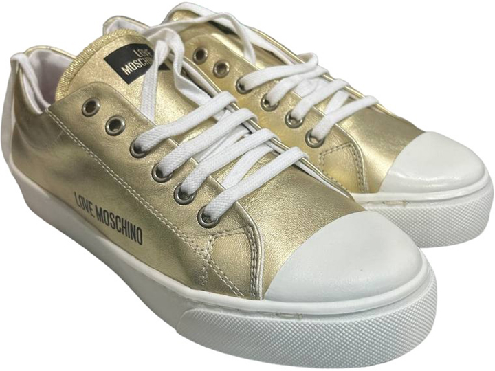 Trampki damskie skórzane do kostki Love Moschino JA15473G0EIF-0900 39 Złociste (8054400664081) (955555901050797) - Outlet - obraz 7