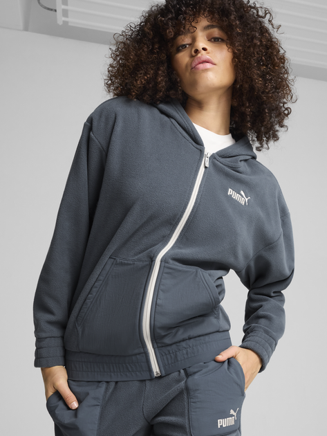 Акція на Толстовка на блискавці утеплена з капюшоном жіноча Puma Ess Elevated Full-Zip Hoodie 68531525 XS Сіра від Rozetka