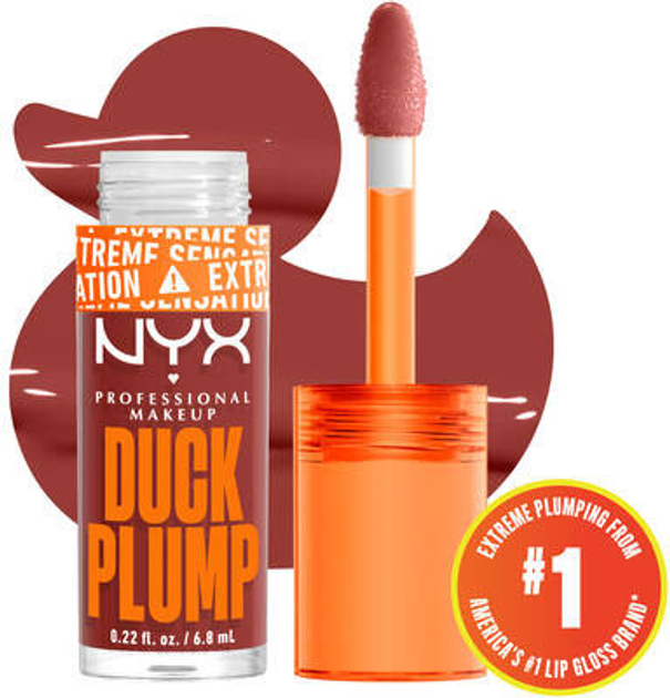 Błyszczyk do ust Nyx Professional Makeup Duck Plump Brick of Time 6.8 ml (0800897250294) - obraz 2