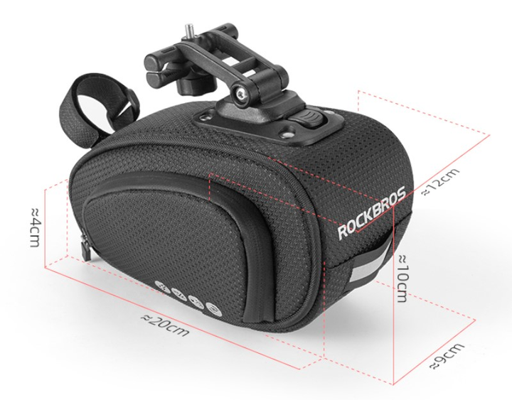 Torba rowerowa Rockbros C40 pod siodełko Czarna (7016802869793) - obraz 2