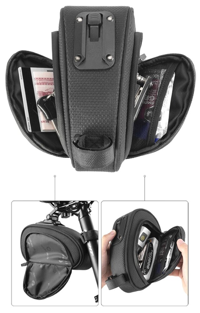 Torba rowerowa Rockbros C40 pod siodełko Czarna (7016802869793) - obraz 5