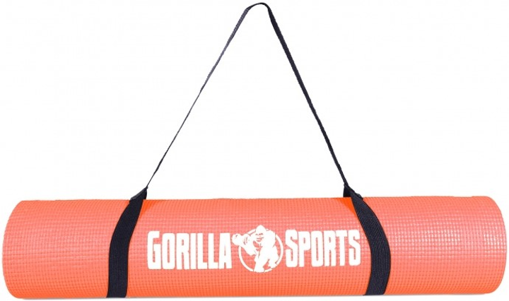 Килимок для тренувань, йоги, пілатесу Gorilla Sports 180 х 60 х 0.5 см кораловий червоний (4250663107554) - зображення 1