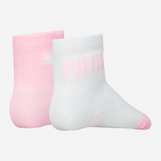 Набор детских носков хлопковых 2 пары для девочки Puma Baby Mini Cats Lifestyle Sock 93837702 15-18 р Белый/Розовый (8720245567817) - изображение 2