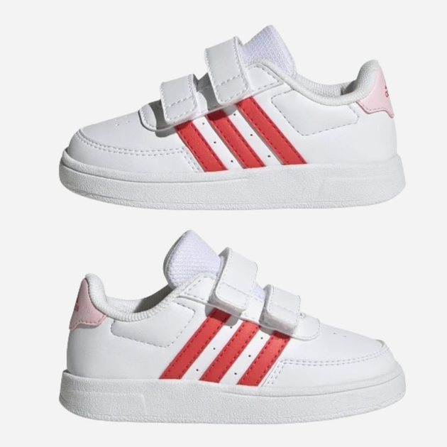 Sneakersy dziecięce dla dziewczynki na rzepy adidas Breaknet 2.0 CF I HP8974 26 Biały/Różowy (4066749940836) - obraz 5