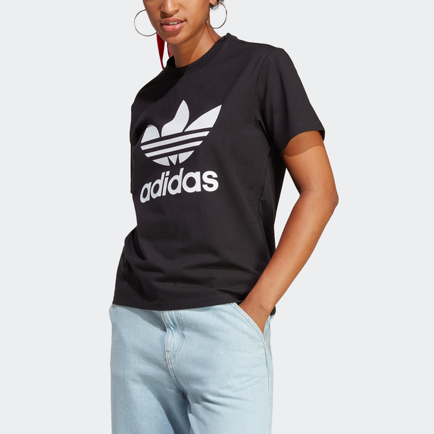 Футболка бавовняна жіноча adidas Adicolor Classics Trefoil Tee W IB7421 M Чорна (4066752007168) - зображення 1