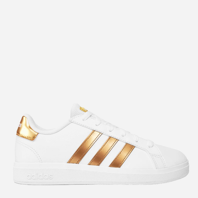 Підліткові кеди для дівчинк adidas Originals Court 2.0 K GY2578 37.5 (4.5US) Білий/Золотистий (4066748261987) - зображення 1