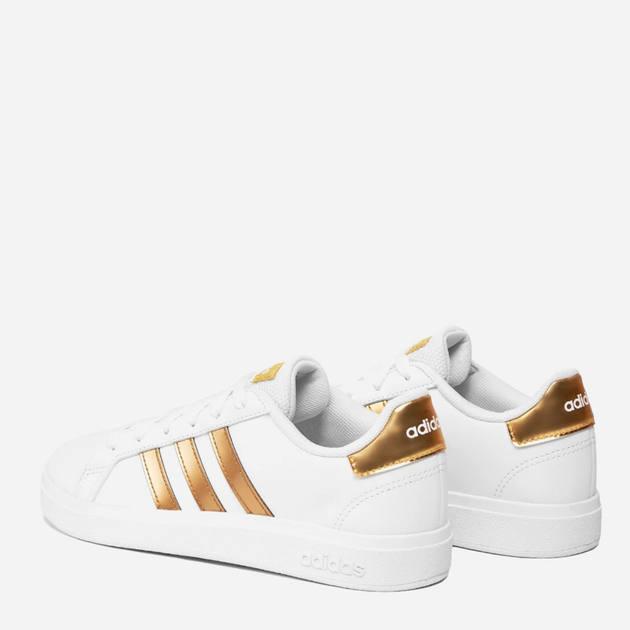 Підліткові кеди для дівчинк adidas Originals Court 2.0 K GY2578 36.5 (4US) Білий/Золотистий (4066748258277) - зображення 4