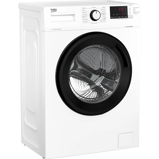 Beko Пральна машина фронтальна, 6кг, 1000, A+++, 45см, дисплей, інвертор, білий - изображение 4