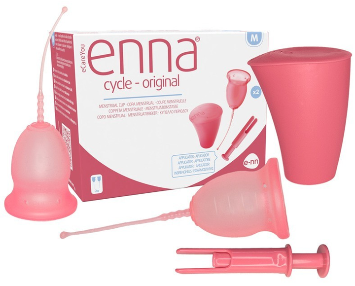 Kubeczek menstruacyjny Enna Cycle Size M + Applicator Sterilizer 2 szt (8437015869575) - obraz 1