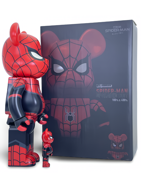 Статуэтка Bearbrick x Marvel x Spider-Man 400% & 100% 28 см 7 см