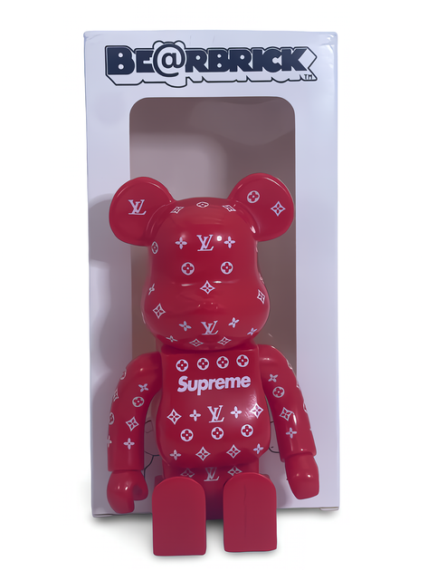 Статуэтка Bearbrick x Louis Vuitton x Supreme Red 200% 16 см Medicom Toy Известный бренд - изображение 7