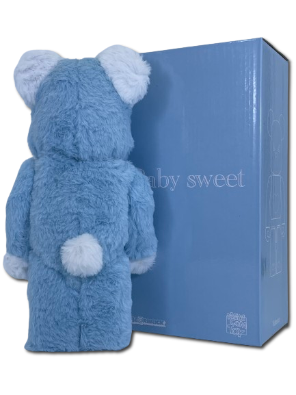 Статуетка Bearbrick x Valmuer Baby Blue 400% 28 см Medicom Toy Синій пухнастик - зображення 2