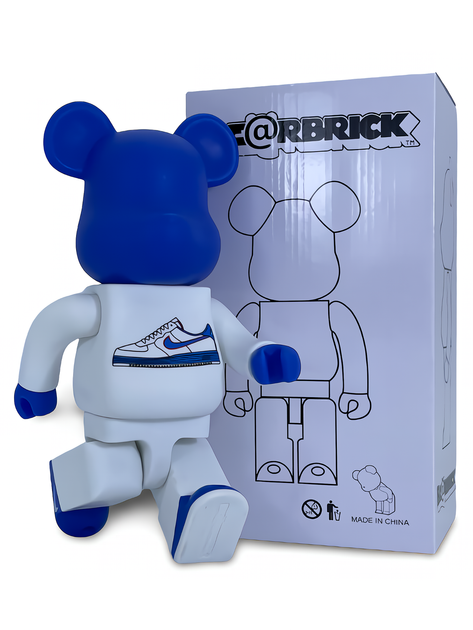 Статуетка Bearbrick x Nike Air Force 1 Blue 400% 28 см Medicom Toy Phil Knight - зображення 6