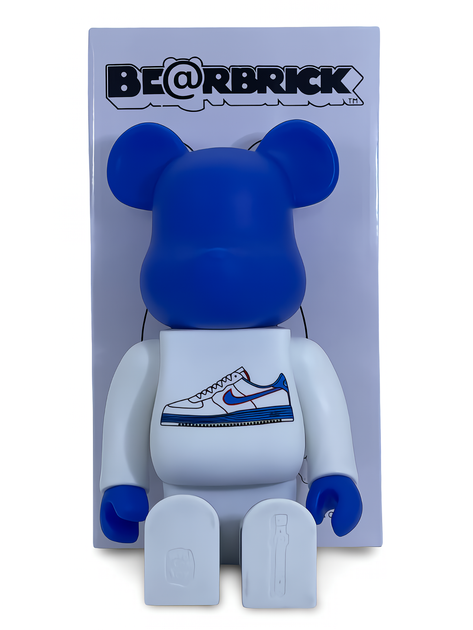 Статуетка Bearbrick x Nike Air Force 1 Blue 400% 28 см Medicom Toy Phil Knight - зображення 8