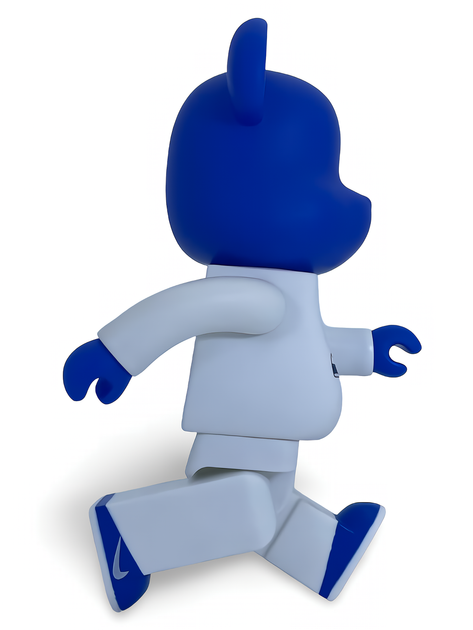 Статуетка Bearbrick x Nike Air Force 1 Blue 400% 28 см Medicom Toy Phil Knight - зображення 12
