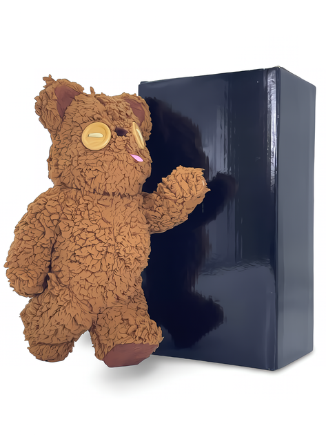 Статуетка Bearbrick x Tim from Minions 400% 28 см Medicom Toy Плюшевий ведмедик - зображення 6