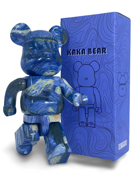 Статуетка Bearbrick x The Starry Night 400% 28 см Medicom Toy Глянцева версія - зображення 6