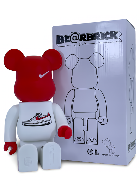 Статуетка Bearbrick x Nike Air Force 1 Red 400% 28 см Medicom Toy Phil Knight - зображення 7