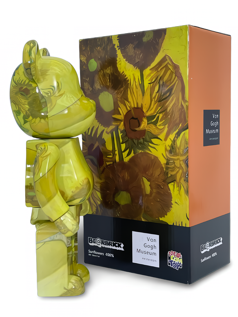 Статуетка Bearbrick x Van Gogh Museum x Sunflowers 400% 28 см Medicom Toy Соняшники - зображення 4