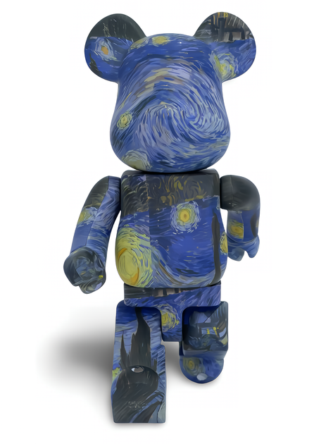 Статуетка Bearbrick x The Starry Night 400% 28 см Medicom Toy Глянцева версія - зображення 11