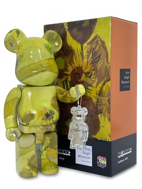 Статуетка Bearbrick x Van Gogh Museum x Sunflowers 400% 28 см Medicom Toy Соняшники - зображення 5