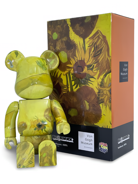 Статуетка Bearbrick x Van Gogh Museum x Sunflowers 400% 28 см Medicom Toy Соняшники - зображення 7