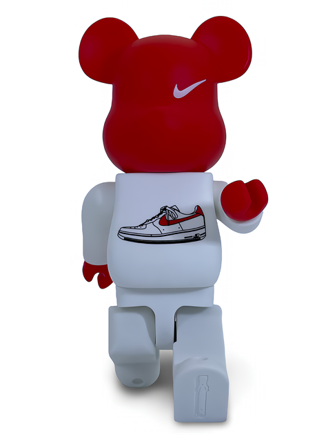 Статуетка Bearbrick x Nike Air Force 1 Red 400% 28 см Medicom Toy Phil Knight - зображення 11
