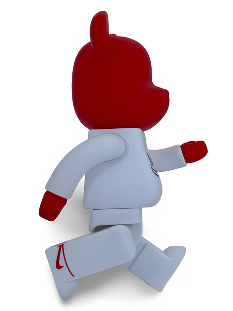 Статуетка Bearbrick x Nike Air Force 1 Red 400% 28 см Medicom Toy Phil Knight - зображення 12