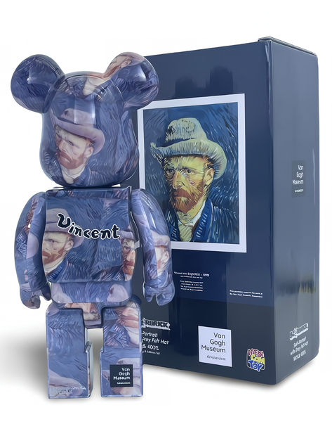 Статуэтка Bearbrick x Van Gogh Museum x Self Portrait 400% 28 см Medicom Toy Автопортрет - изображение 2