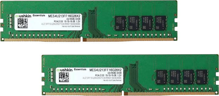 Оперативна пам'ять Mushkin DDR4-2133 32768MB PC4-17000 (Kit of 2x16384) Essentials (MES4U213FF16G28X2) - зображення 1