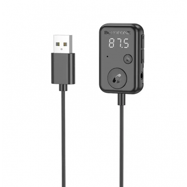 Автомобільний FM модулятор Borofone BC49 June USB трансмітер з Bluetooth V5.3 - зображення 2