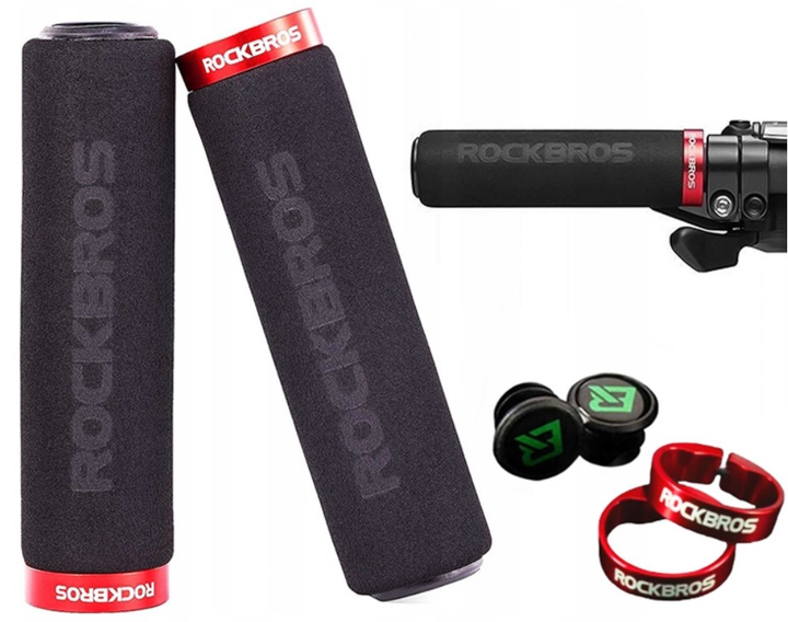 Gripy rowerowe Rockbros BT1001BKRD (7016802870737) - obraz 3