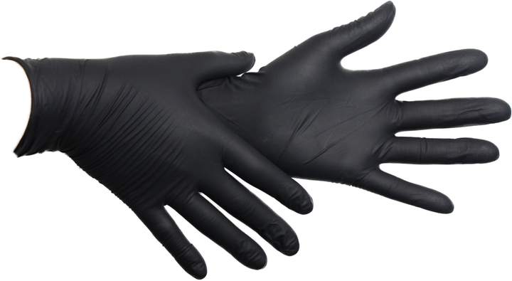 Перчатки смотровые нитриловые текстурированные, нестерильные Medicom SafeTouch Premium Black неопудренные 5 г черные 50 пар № XS (1187H-A) - изображение 2