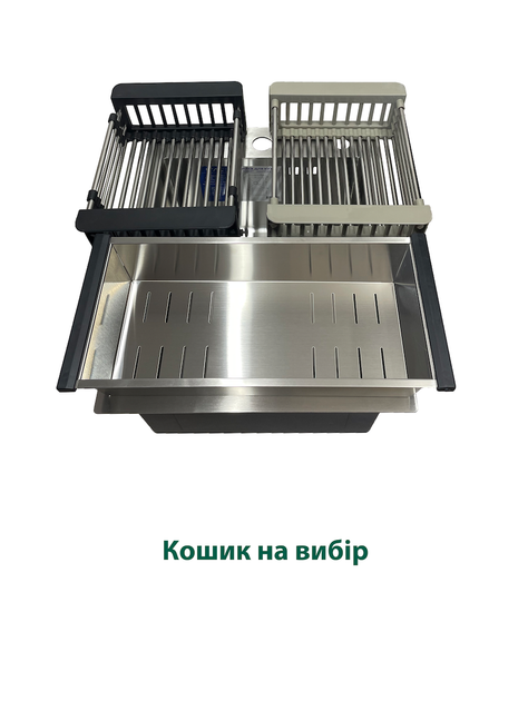 Кухонна мийка Ital ID 50*50 (3.0/0.8) зроблена з 304 сталі, сифон+дозатор+кошик - зображення 3