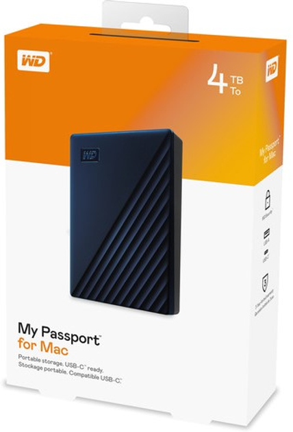 Dysk Twardy Western Digital My Passport for Mac 4TB USB 3.0 Type-C Blue (WDBA2F0040BBL-WESN) External - obraz 6