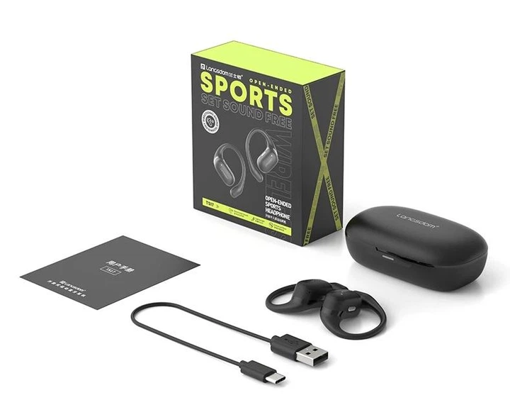 Беспроводные спортивные bluetooth наушники Langsdom TS17 Open-Ear с микрофоном Biege - изображение 12
