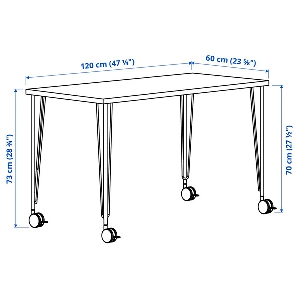 Письмовий стіл IKEA LAGKAPTEN / KRILLE 120х60 см білий (494.167.76) - Фото 7 Письмовий стіл IKEA LAGKAPTEN / KRILLE 120х60 см білий (494.167.76) - изображение 7