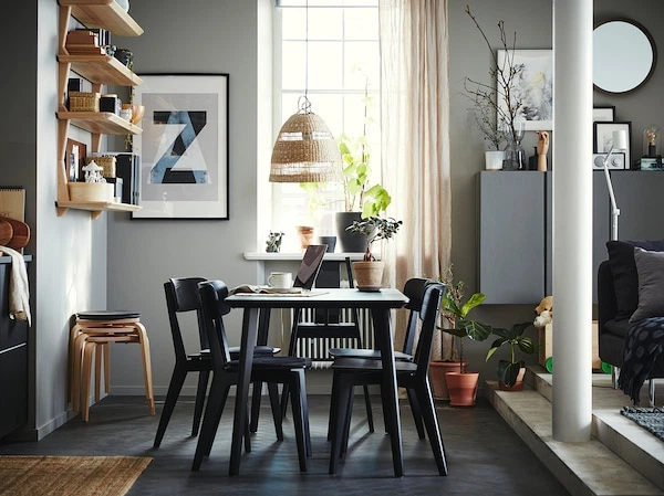 Стіл IKEA LISABO 140х78 см чорний (803.824.39) - Фото 3 Стіл IKEA LISABO 140х78 см чорний (803.824.39) - изображение 3