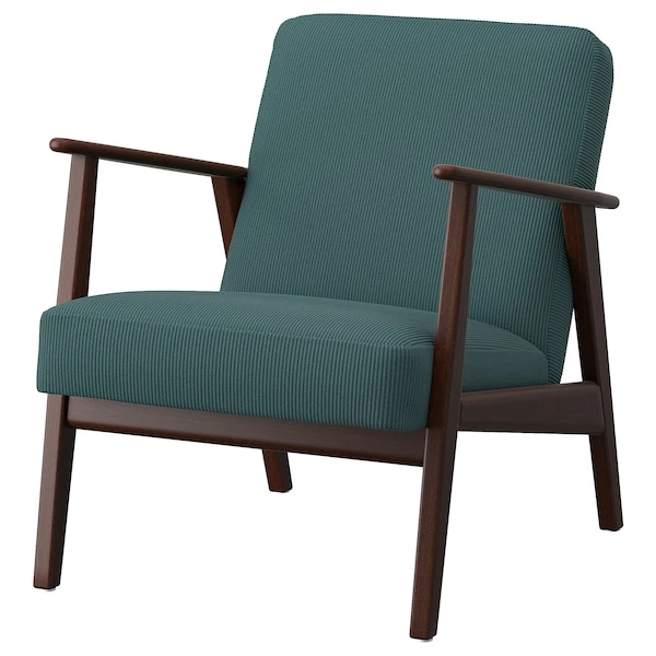 Крісло IKEA EKENASET Kelinge сіро-бірюзове (805.334.81) - Фото 1 Крісло IKEA EKENASET Kelinge сіро-бірюзове (805.334.81) - изображение 1