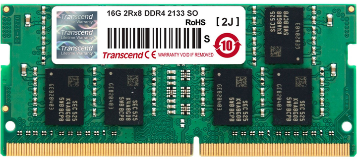 Оперативна пам'ять Transcend SO-DIMM DDR4-2133 16384MB PC4-17000 (760557833291) - зображення 1