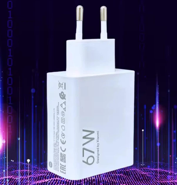 Зарядное устройство Блок питания для быстрой зарядки телефона Mi-MDY-12 USB GaN 67W Быстрая зарядка Блок зарядки для Samsung, iPhone, Xiaomi, Redmi, Huawei, Realme White - Фото 8 Зарядное устройство Блок питания для быстрой зарядки телефона Mi-MDY-12 USB GaN 67W Быстрая зарядка Блок зарядки для Samsung, iPhone, Xiaomi, Redmi, Huawei, Realme White - изображение 8