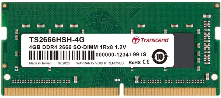 Pamięć Transcend SO-DIMM DDR4-2666 4098MB PC4-21300 (760557846796) - obraz 1