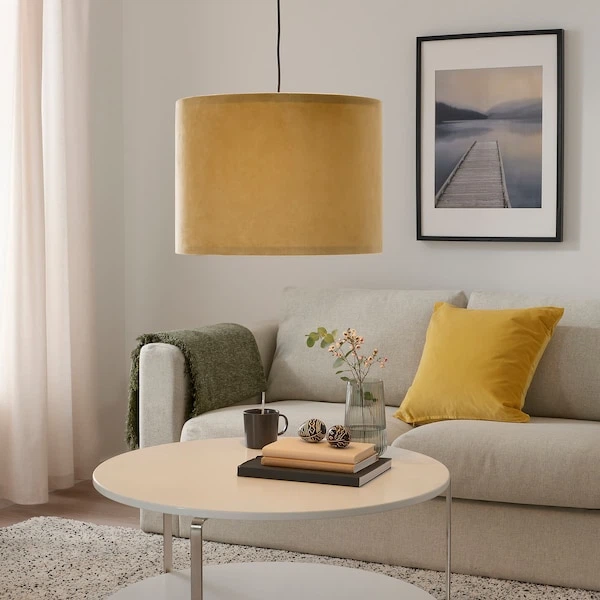 Абажур IKEA MOLNSKIKT 42см темно-жовтий оксамит (305.145.12) - изображение 5